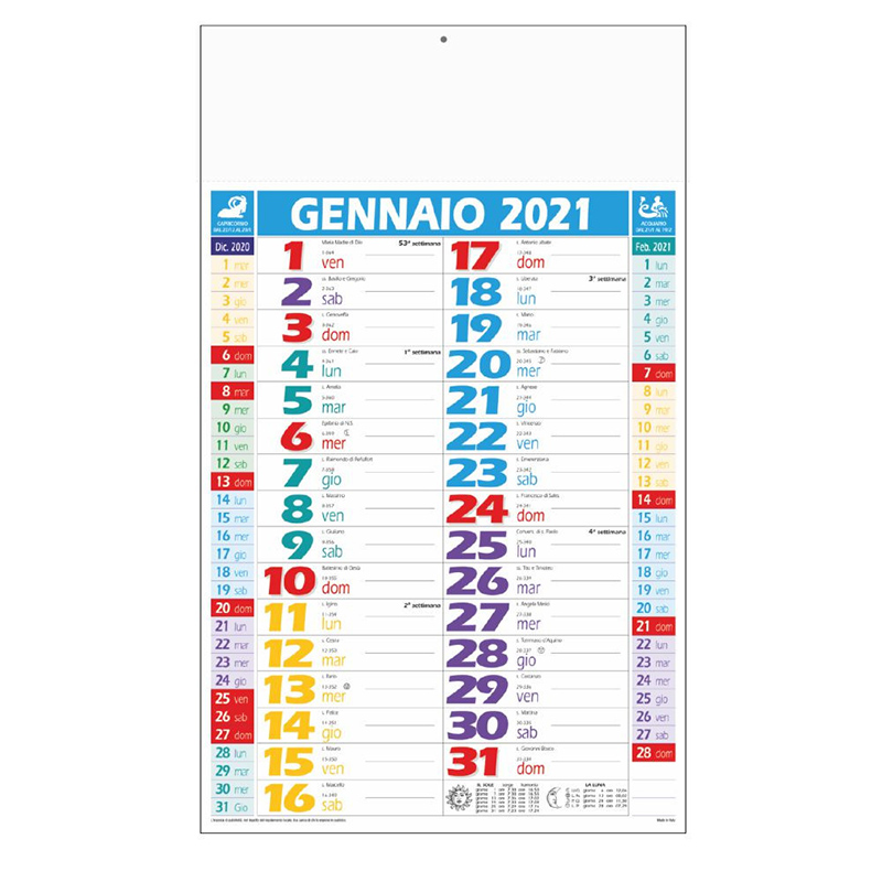 Calendario Multicolor 2021